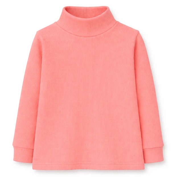 Дитячий гольф для дівчинки, р.92-128 см, інтерлок рапорт, кораловий фото Татошка