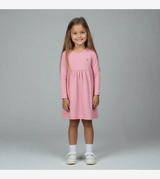 Дитяча сукня, р.92-122 см, рубчик (кашкорсе), пудровий фото на tatoshka.ua