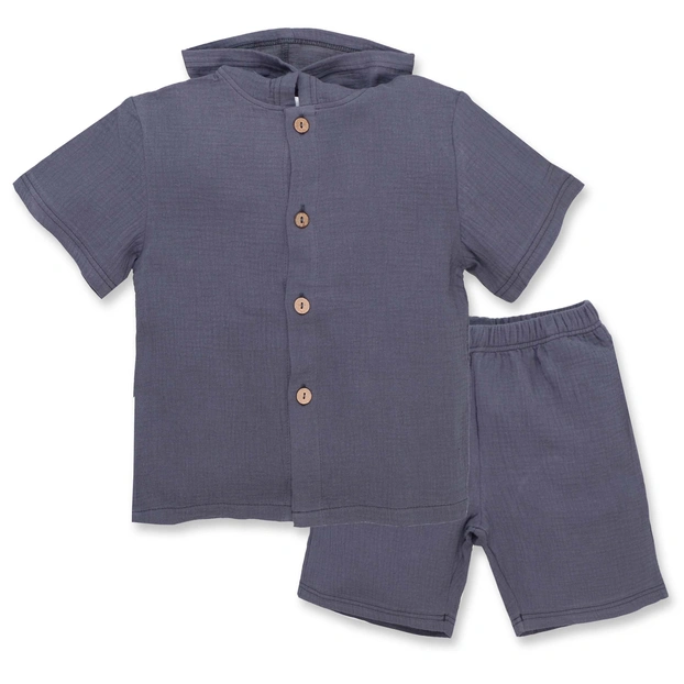 Комплект дитячий уні, р.116-134 см, муслін, сірий фото Татошка