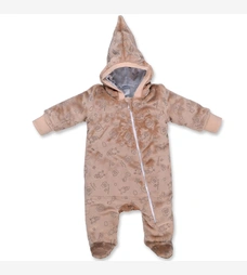 Дитячий комбінезон для дівчинки р.68-74 см, велсофт, бежевий фото на tatoshka.ua