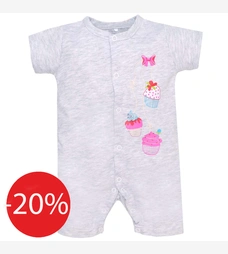 Пісочник для дівчинки, 56-86см, кулір 100% бавовна, сірий меланж з аплікацією фото на tatoshka.ua