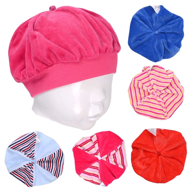 Шапочка для дівчинки, 42-48 см, велюр, колір в асортименті фото Татошка