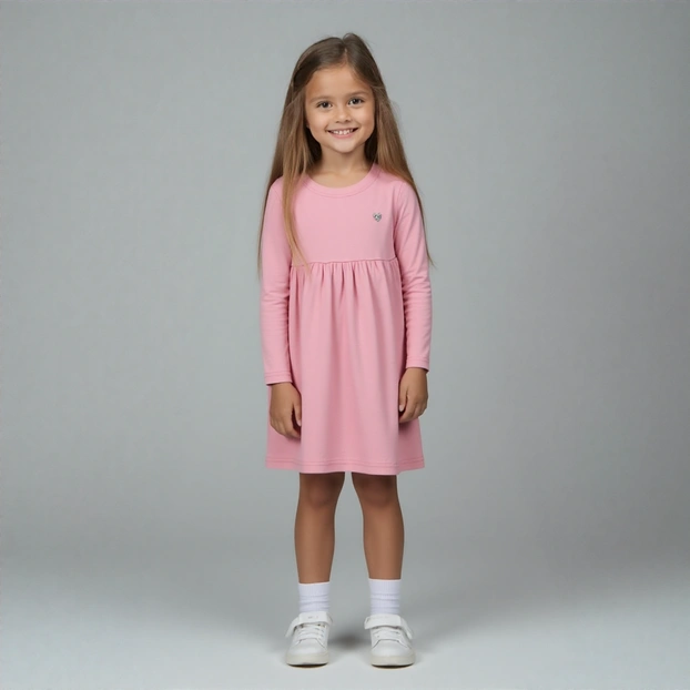 Дитяча сукня, р.92-122 см, рубчик (кашкорсе), пудровий фото Татошка