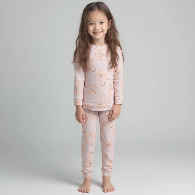 Комплект термо для дівчинки,104-134 р. 94% поліестер, 6% еластану., молочний з принтом фото Татошка