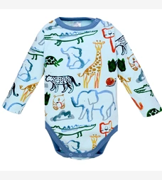 Боди уни, 80-92 см, интерлок 100% хлопок, голубая с принтом фото на tatoshka.ua