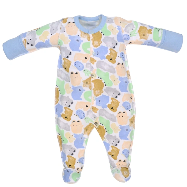 Дитячий комбінезон уні, р.50-56 см, футер, білий з принтом білий з принтом фото Татошка