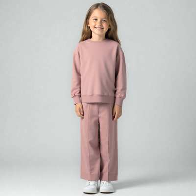 Комплект дитячий для дівчинки, р.116-128 см, петельний футер, рожевий