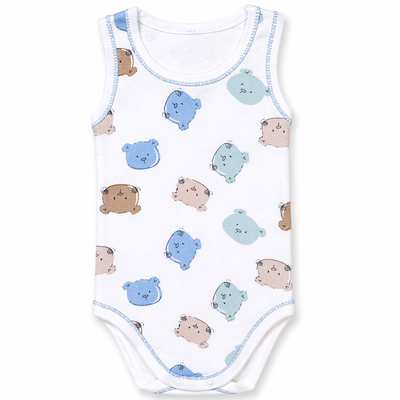 Боді уні, 68-86 см, рібана , білий з принтом