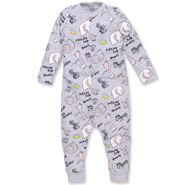 Дитячий комбінезон уні, р.80-86 см, кулір, сірий меланж з принтом фото Татошка