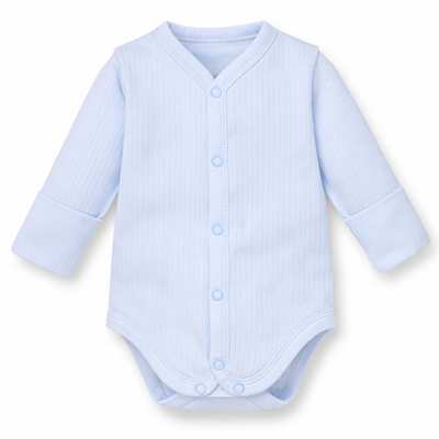 Полукомбинезон уни, 46-56 см, интерлок рапорот 100% хлопок, голубой, ручка "трансформер"