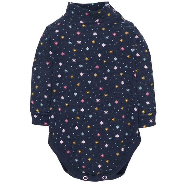 Дитяче боді-гольф з довгим рукавом, р.68-92 см, кашкорсе з начосом, синій з принтом фото Татошка