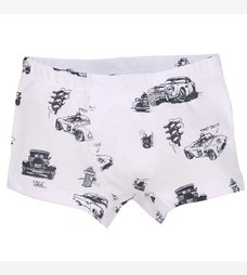 Труси-боксери для хлопчика, 92-134см, рібана, білі з принтом фото на tatoshka.ua