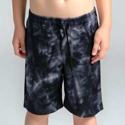 Шорти для хлопчика, 98-134см, футер петельний без підчосу, чорний з принтом