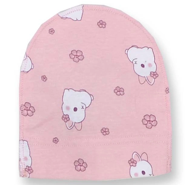 Дитяча шапочка, р.36-42 р, інтерлок, рожевий з принтом фото Татошка