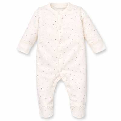 Детский комбинезон для девочки, р.50-56 см, футер с начесом, молочный с принтом