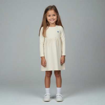 Дитяча сукня, р.92-122 см, рубчик (кашкорсе), молочний