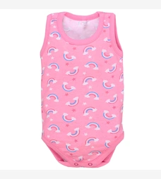 Детское боди-майка для девочки, р. 68-92см, рибана, розовое фото на tatoshka.ua