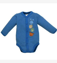 Боді для хлопчика, 80-92 см, футер 100% бавовна, синій з аплікацією фото на tatoshka.ua