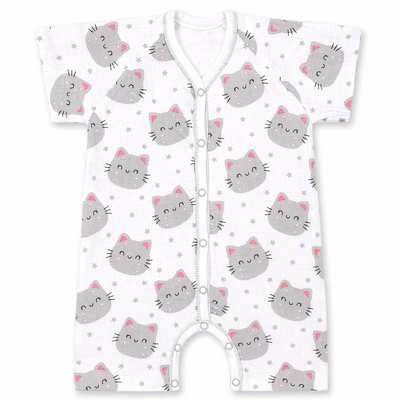 Пісочник для дівчинки, 62-74см, муслін 100% бавовна, білий з принтом