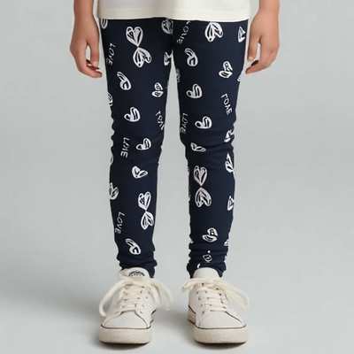 Дитячі лосини , р.104-164 см, кулір з еластаном, чорний з принтом