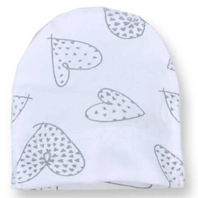 Дитяча шапочка, р.36-42 р, інтерлок, білий з принтом