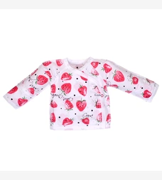 Распашонка для девочки, 56-62 см, кулир 100% хлопок, белый с принтом фото на tatoshka.ua