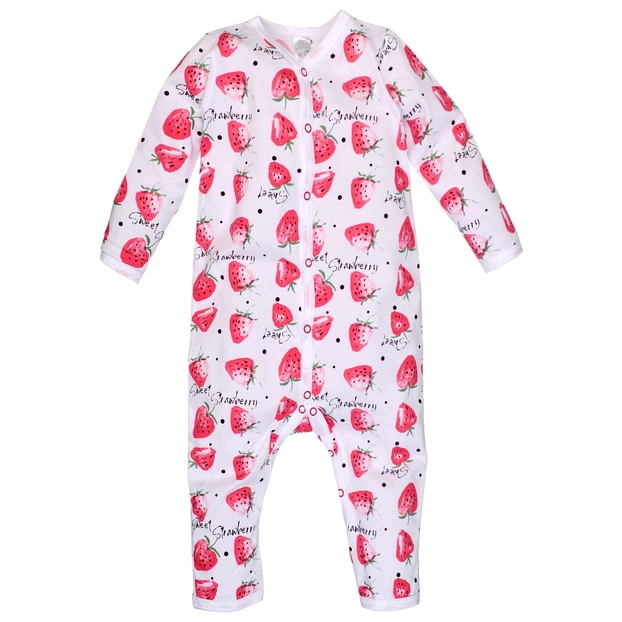 Детский комбинезон для девочки, р.80-86 см, кулир, белый с принтом. фото Татошка