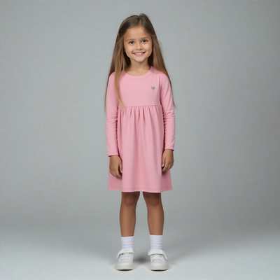 Дитяча сукня, р.92-122 см, рубчик (кашкорсе), пудровий