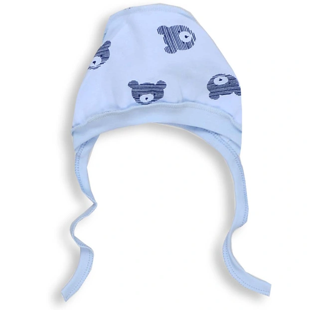 Дитячий чепчик для дівчинки р.50-56 см, футер з начісом, рожевий з принтом фото Татошка