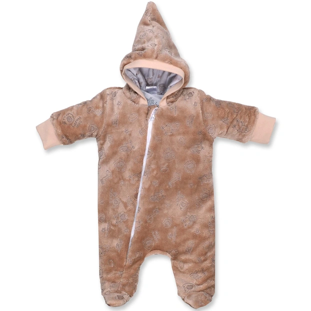 Дитячий комбінезон для дівчинки р.56-62 см, велсофт, бежевий фото Татошка