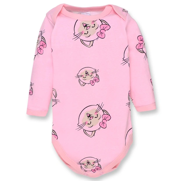 Боді для дівчинки, 74-92 см, рібана 100% бавовна, рожева з принтом фото Татошка