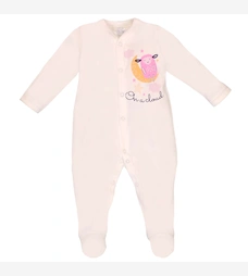 Дитячий комбінезон для дівчинки, р.62-74 см, інтерлок, молочний з аплікацією фото на tatoshka.ua