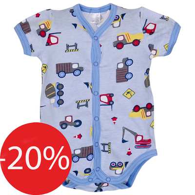 Боді для хлопчика, 56-74 см, кулір 100% бавовна, блакитний з принтом