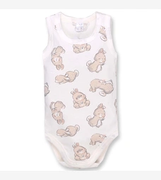 Боді-майка уні, 68-86см, рібана 100% бавовна, молочна з принтом фото на tatoshka.ua