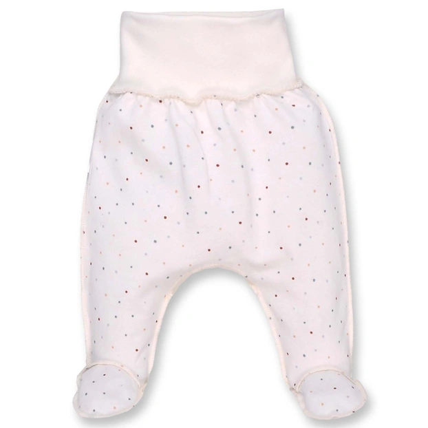 Повзунки на резинці для дівчинки, 50-62см, футер, білі з принтом фото Татошка