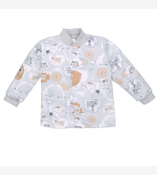 Дитяча кофточка уні, р.62-80 см, футер, сіра з принтом фото на tatoshka.ua