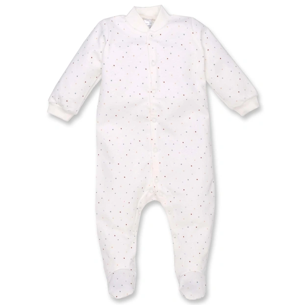 Дитячий комбінезон для дівчинки, р.62-74 см, футер з начісом, молочний з принтом фото Татошка