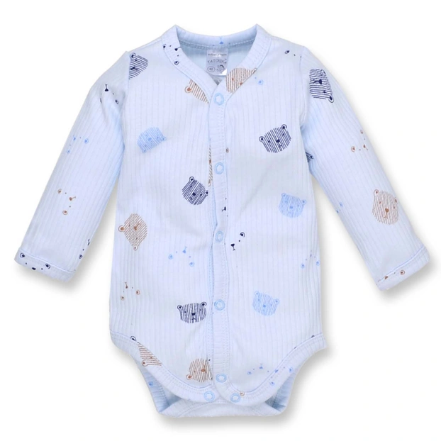 Напівкомбінезон уні, 62-68 см, інтерлок рапорот 100% бавовна,блакитний з принтом фото Татошка