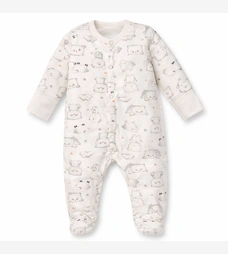 Детский комбинезон уни, р.56 см, футер с начесом, молочный с принтом фото на tatoshka.ua