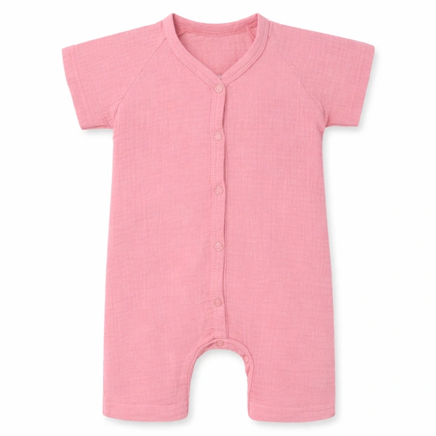 Песочник для девочки, 56-74см, муслин 100% хлопок, розовый фото Татошка