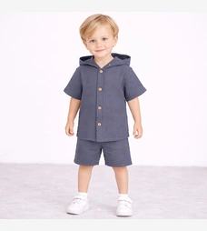 Комплект дитячий уні, р.116-134 см, муслін, сірий фото на tatoshka.ua