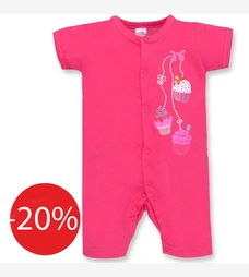 Пісочник для дівчинки, 56-86см, кулір 100% бавовна, рожевий з аплікацією фото на tatoshka.ua