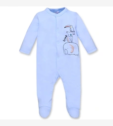 Детский комбинезон уни, р.50-56 см, интерлок, голубой с аппликацией. фото на tatoshka.ua