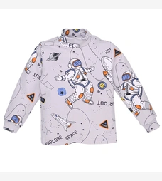 Дитячий гольф для хлопчика, р.92-116 см, рібана, сірий з принтом фото на tatoshka.ua