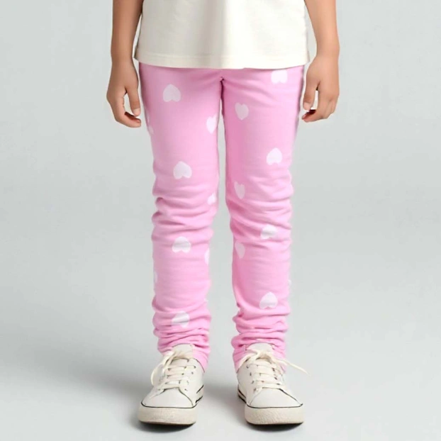 Дитячі лосини , р.104-164 см, кулір з еластаном, рожевий з принтом фото Татошка