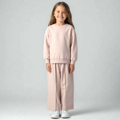 Комплект дитячий для дівчинки, р.116-128 см, петельний футер, рожевий