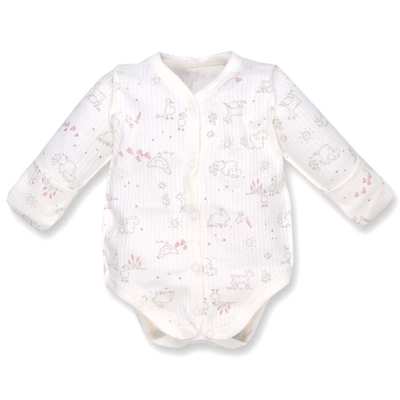 Напівкомбінезон уні, 62-68 см, інтерлок рапорот 100% бавовна,молочний з принтом