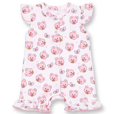 Пісочник для дівчинки, 62-68см, муслін 100% бавовна, білий з принтом