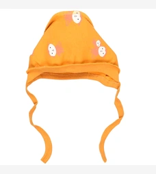 Детский чепчик для девочки, футер, желтый с принтом фото на tatoshka.ua