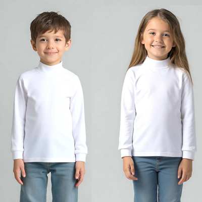 Дитячий гольфі уні, 98-134см, футер з еластаном, білий